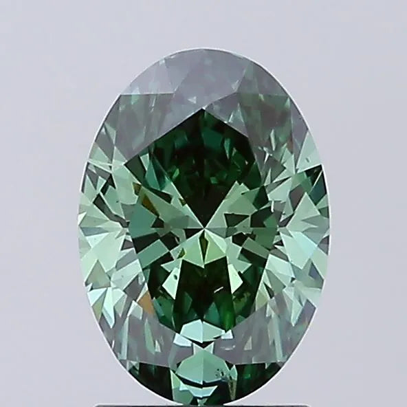 1.54ct Oval Lab Grown Diamond (Colour Fancy Vivid Green, Clarity VS2, IGI Certified)