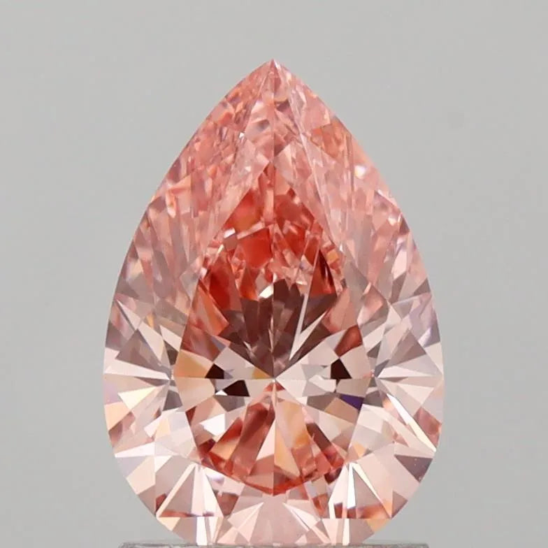 1.54ct Pear Lab Grown Diamond (Colour Fancy Vivid Pink, Clarity VVS2, IGI Certified)