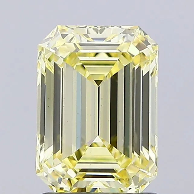1.55ct Emerald Lab Grown Diamond (Colour Fancy Light Yellow, Clarity VS1, IGI Certified)