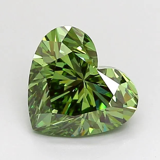 1.55ct Heart Lab Grown Diamond (Colour Fancy Vivid Green, Clarity VVS2, IGI Certified)