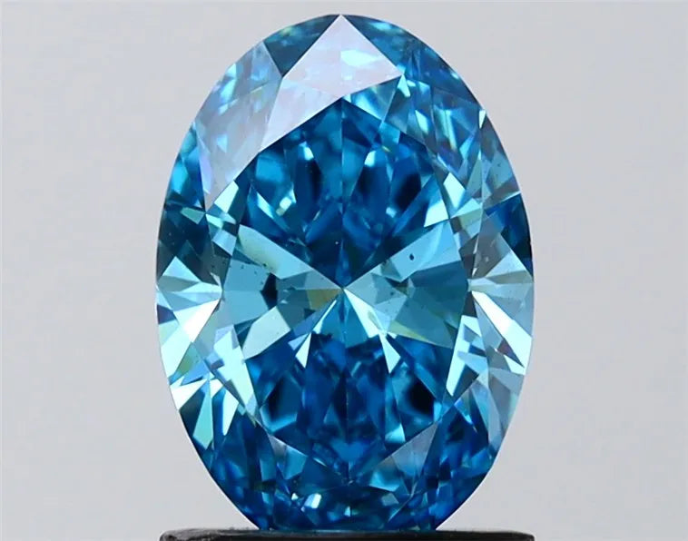 1.55ct Oval Lab Grown Diamond (Colour Fancy Vivid Blue, Clarity VS2, IGI Certified)