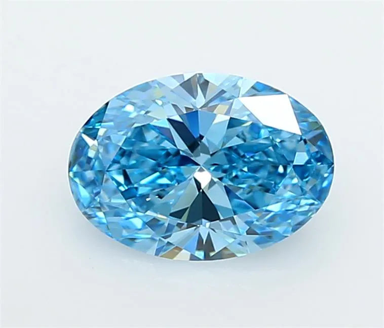 1.55ct Oval Lab Grown Diamond (Colour Fancy Vivid Blue, Clarity VVS1, IGI Certified)