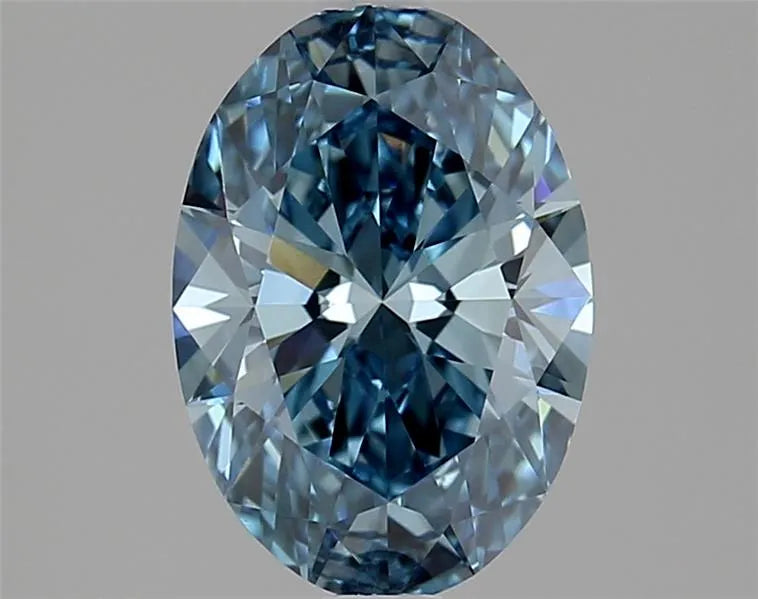 1.55ct Oval Lab Grown Diamond (Colour Fancy Vivid Blue, Clarity VVS2, IGI Certified)