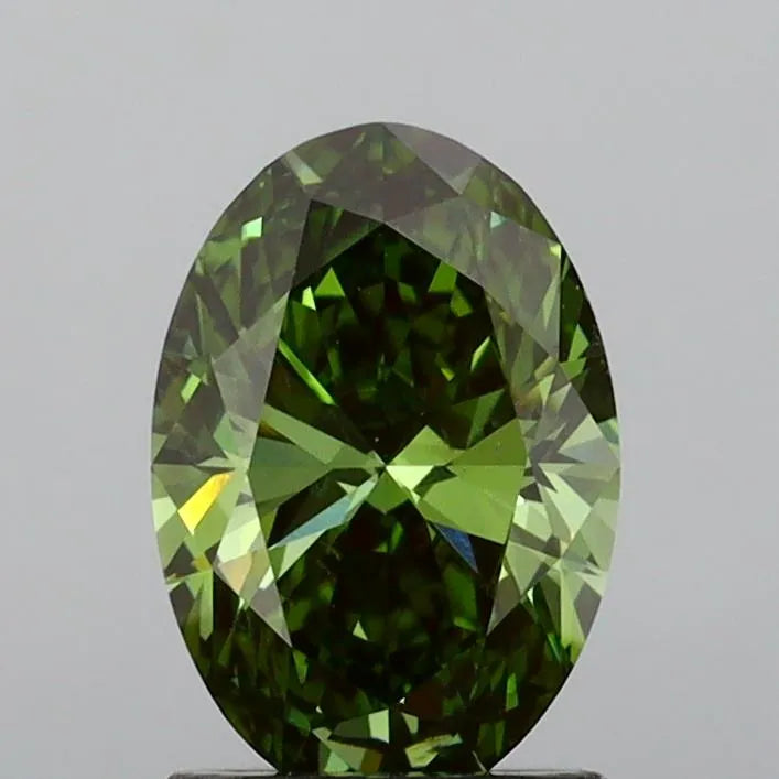 1.55ct Oval Lab Grown Diamond (Colour Fancy Vivid Green, Clarity VVS2, IGI Certified)