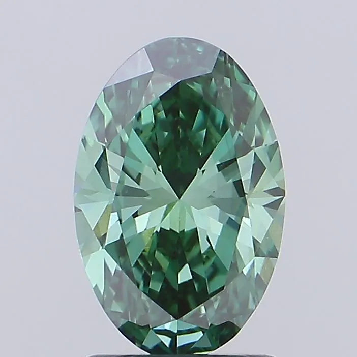 1.55ct Oval Lab Grown Diamond (Colour Fancy Vivid Green, Clarity VVS2, IGI Certified)