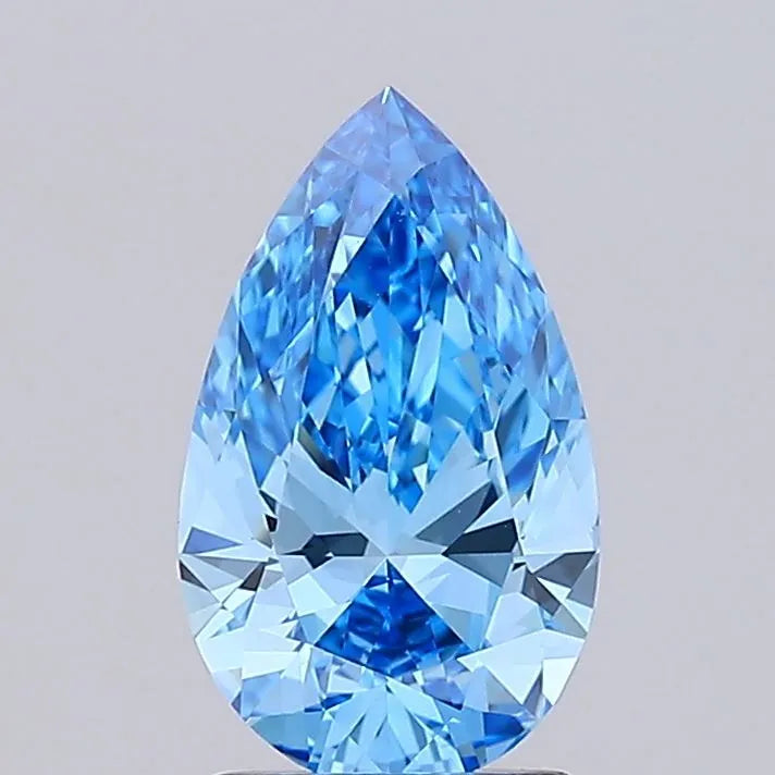 1.55ct Pear Lab Grown Diamond (Colour Fancy Vivid Blue, Clarity VVS2, IGI Certified)