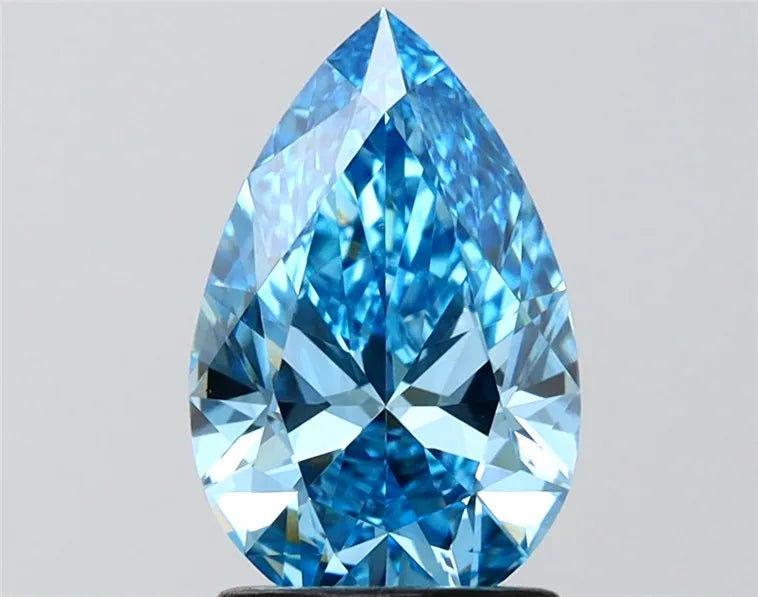 1.55ct Pear Lab Grown Diamond (Colour Fancy Vivid Blue, Clarity VVS2, IGI Certified)