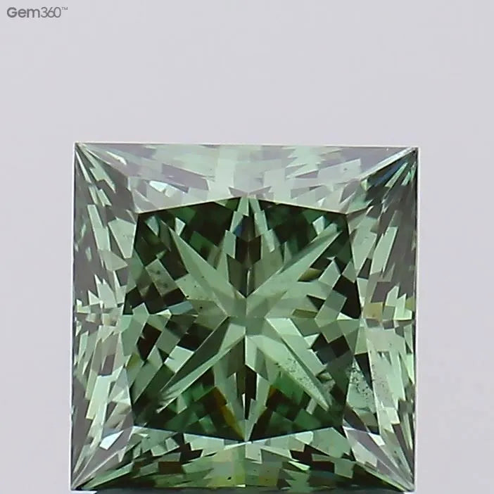 1.55ct Princess Lab Grown Diamond (Colour Fancy Vivid Green, Clarity VS2, IGI Certified)