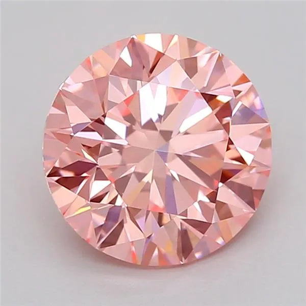 1.55ct Round Lab Grown Diamond (Colour Fancy Vivid Pink, Clarity VS1, Cut ID, IGI Certified)