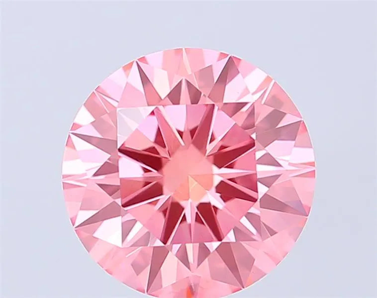 1.55ct Round Lab Grown Diamond (Colour Fancy Vivid Pink, Clarity VVS2, Cut ID, IGI Certified)