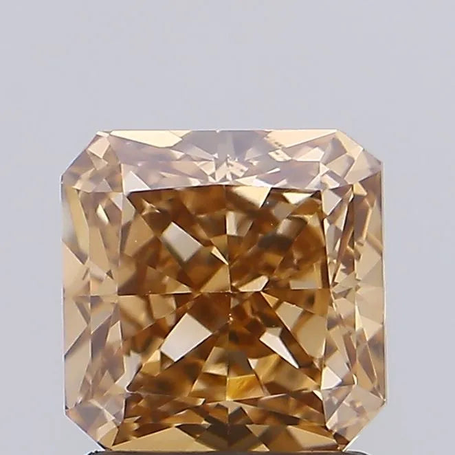 1.55ct Square radiant Lab Grown Diamond (Colour Fancy Yellowish Brown, Clarity VVS2, IGI Certified)