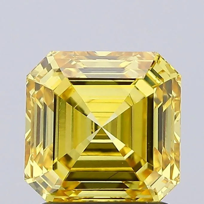 1.56ct Asscher Lab Grown Diamond (Colour Fancy Vivid Yellow, Clarity VS1, IGI Certified)