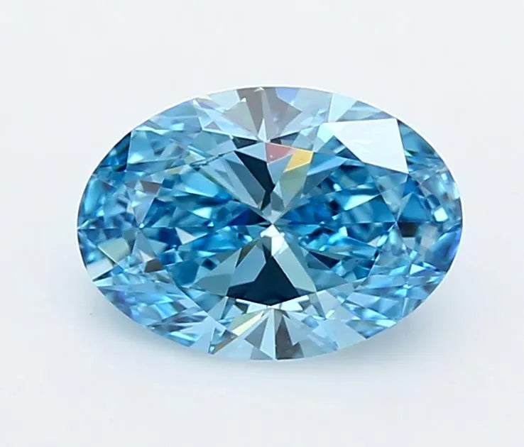 1.56ct Oval Lab Grown Diamond (Colour Fancy Vivid Blue, Clarity VVS2, IGI Certified)