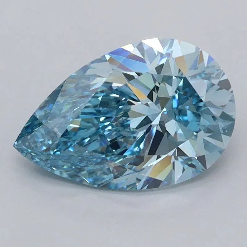 1.56ct Pear Lab Grown Diamond (Colour Fancy Vivid Blue, Clarity VVS1, IGI Certified)