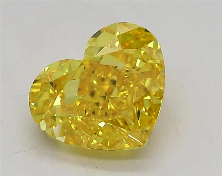 1.58ct Heart Lab Grown Diamond (Colour Fancy Vivid Yellow, Clarity IF, IGI Certified)