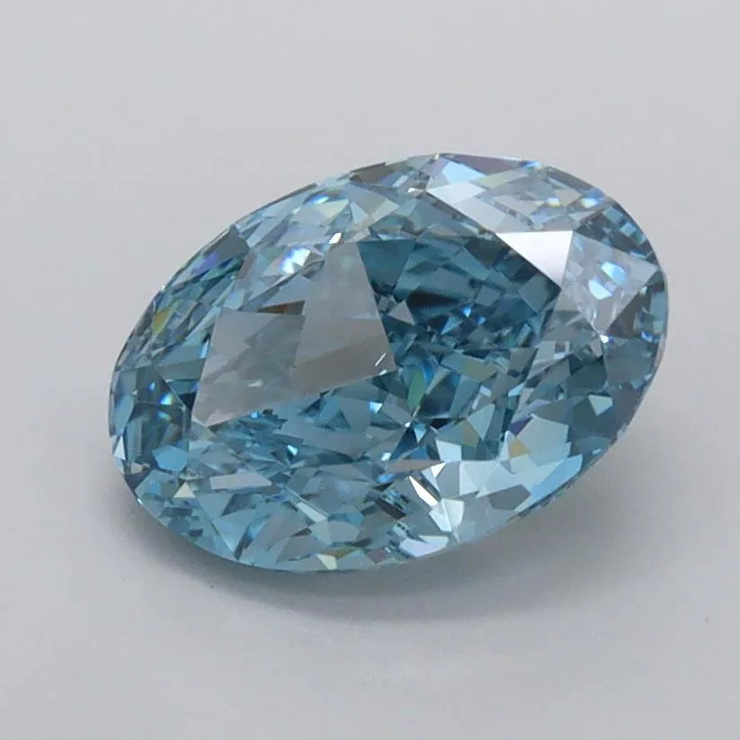 1.58ct Oval Lab Grown Diamond (Colour Fancy Vivid Blue, Clarity VVS2, IGI Certified)