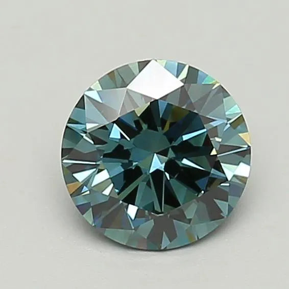 1.58ct Round Lab Grown Diamond (Colour Fancy Deep Greenish Blue, Clarity VS2, Cut EX, IGI Certified)