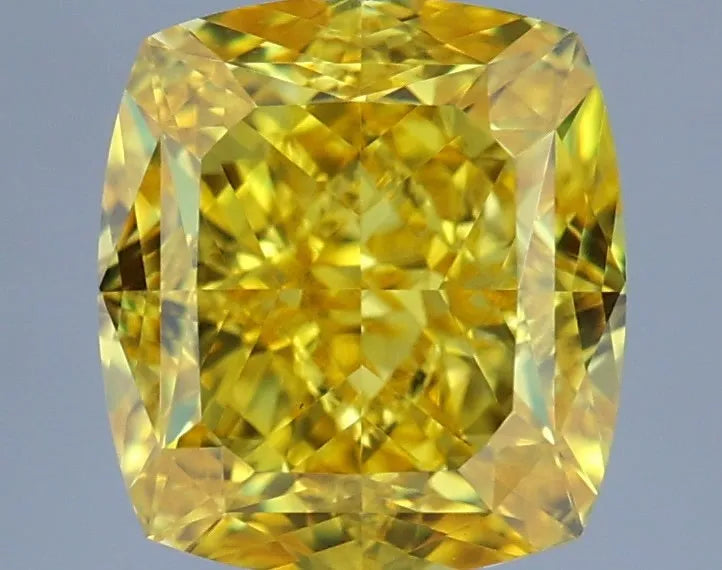 1.59ct Cushion modified Lab Grown Diamond (Colour Fancy Vivid Yellow, Clarity VVS2, IGI Certified)
