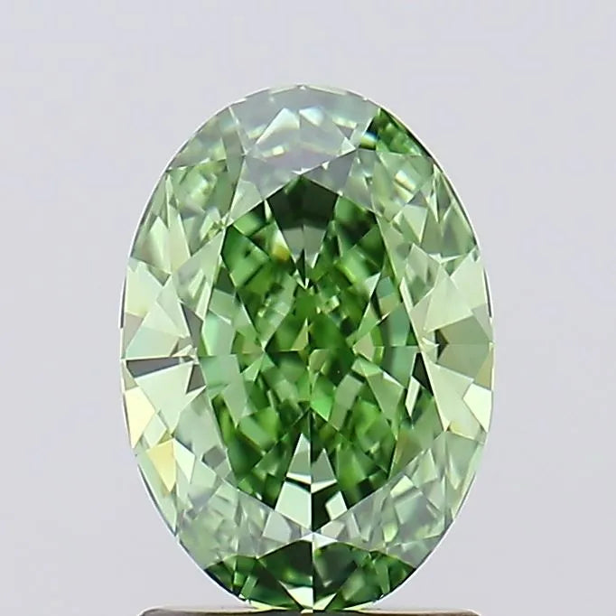 1.59ct Oval Lab Grown Diamond (Colour Fancy Vivid Green, Clarity VVS1, IGI Certified)
