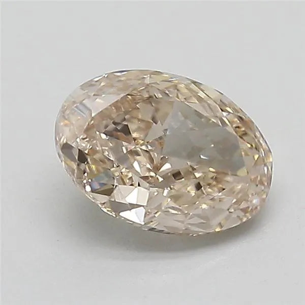 1.60ct Oval Lab Grown Diamond (Colour Fancy Light Brown, Clarity VVS2, IGI Certified)