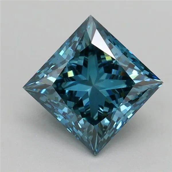 1.60ct Princess Lab Grown Diamond (Colour Fancy Vivid Blue, Clarity VS1, IGI Certified)