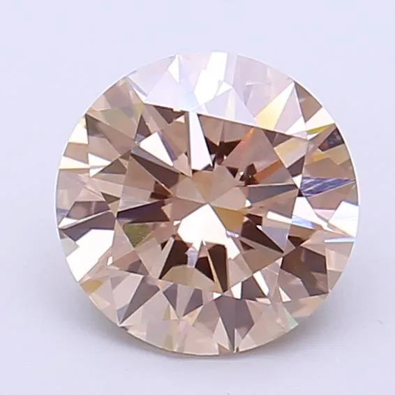 1.60ct Round Lab Grown Diamond (Colour Fancy Light Brown, Clarity VVS2, Cut EX, IGI Certified)