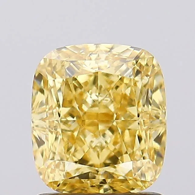 1.61ct Cushion modified Lab Grown Diamond (Colour Fancy Vivid Yellow, Clarity VS1, IGI Certified)