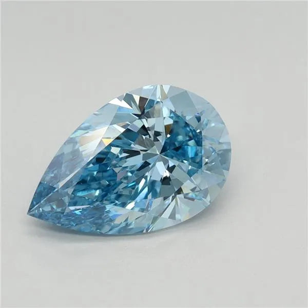 1.61ct Pear Lab Grown Diamond (Colour Fancy Vivid Blue, Clarity VS1, IGI Certified)