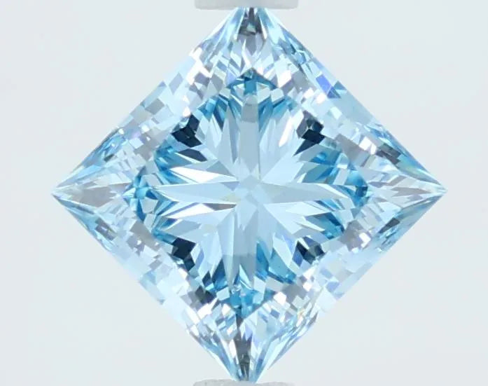 1.63ct Princess Lab Grown Diamond (Colour Fancy Vivid Blue, Clarity VVS2, IGI Certified)