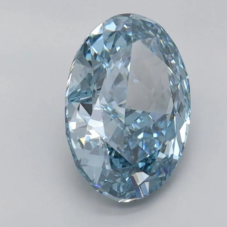 1.64ct Oval Lab Grown Diamond (Colour Fancy Vivid Blue, Clarity VS1, IGI Certified)