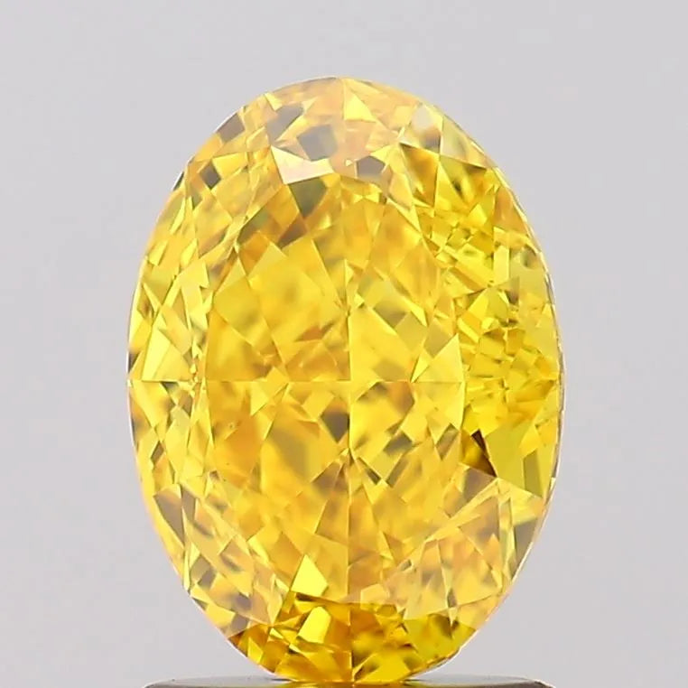 1.64ct Oval Lab Grown Diamond (Colour Fancy Vivid Yellow, Clarity VVS2, IGI Certified)