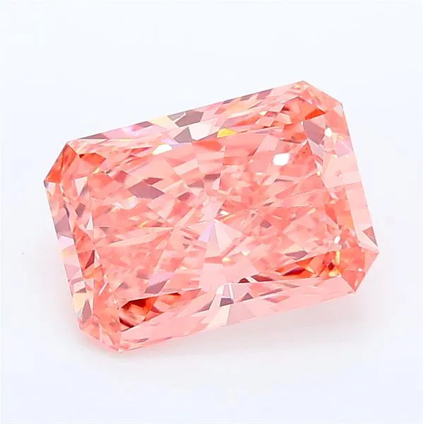 1.67ct Radiant Lab Grown Diamond (Colour Fancy Vivid Orangey Pink, Clarity VS1, IGI Certified)