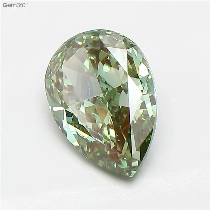 1.69ct Pear Lab Grown Diamond (Colour Fancy Vivid Green, Clarity VVS2, IGI Certified)