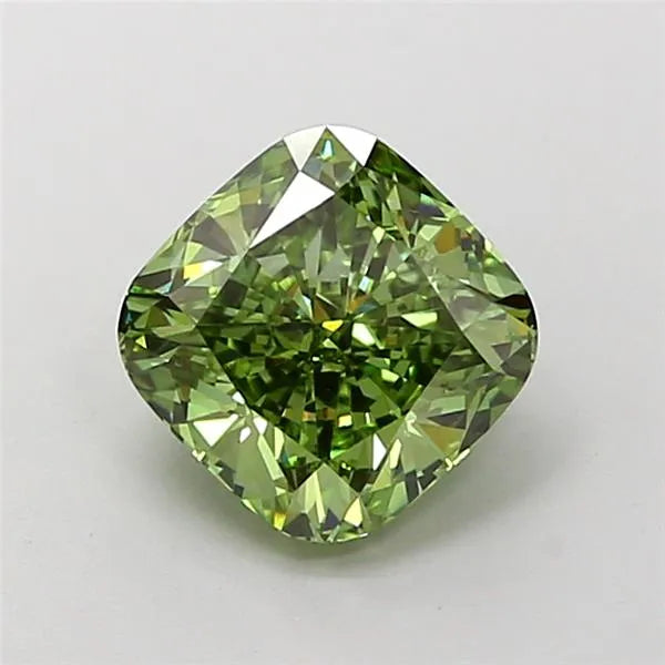 1.70ct Cushion modified Lab Grown Diamond (Colour Fancy Vivid Green, Clarity VVS2, IGI Certified)