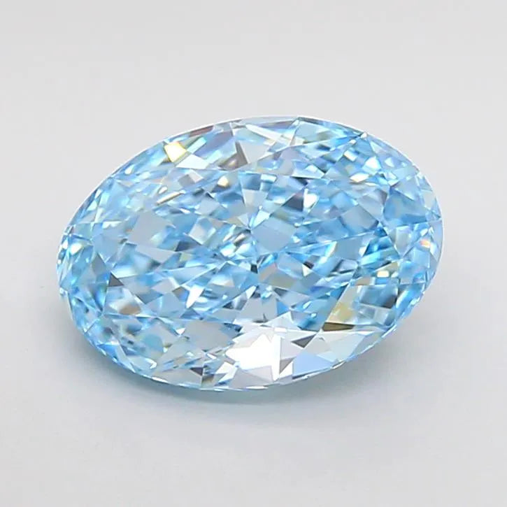 1.70ct Oval Lab Grown Diamond (Colour Fancy Vivid Blue, Clarity VVS2, IGI Certified)