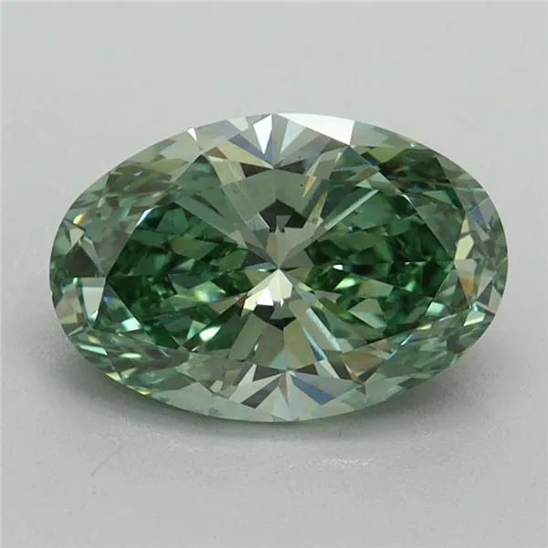 1.70ct Oval Lab Grown Diamond (Colour Fancy Vivid Green, Clarity VS1, IGI Certified)