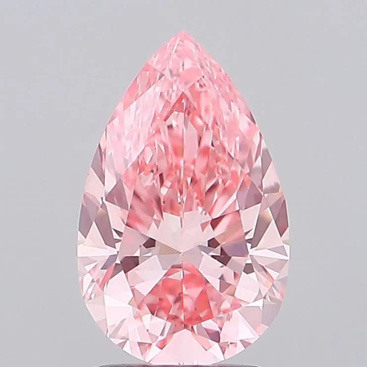 1.70ct Pear Lab Grown Diamond (Colour Fancy Vivid Pink, Clarity VVS1, IGI Certified)