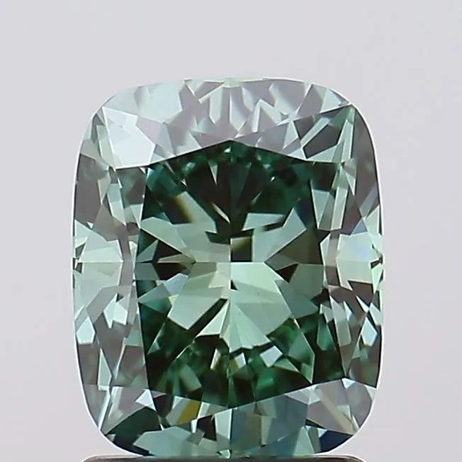 1.71ct Cushion modified Lab Grown Diamond (Colour Fancy Vivid Green, Clarity VVS2, IGI Certified)