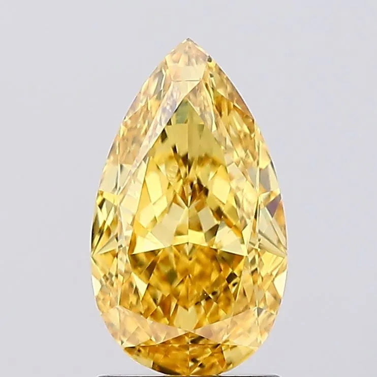 1.74ct Pear Lab Grown Diamond (Colour Fancy Vivid Yellow, Clarity VS1, IGI Certified)