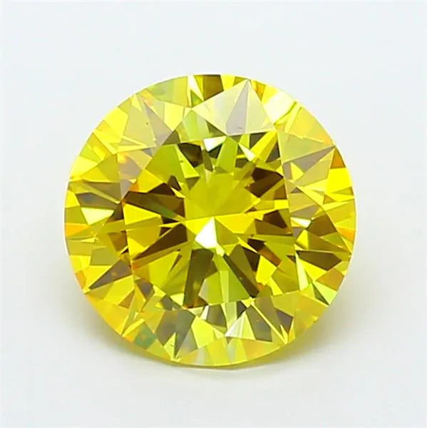 1.74ct Round Lab Grown Diamond (Colour Fancy Vivid Yellow, Clarity VVS2, Cut EX, IGI Certified)