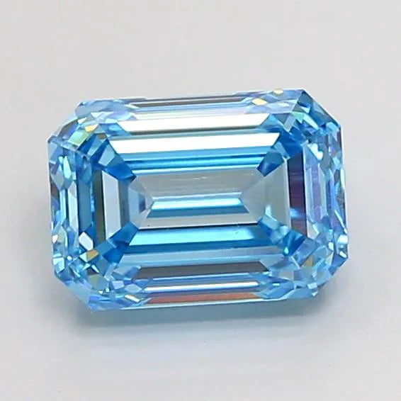 1.76ct Emerald Lab Grown Diamond (Colour Fancy Vivid Blue, Clarity VVS2, IGI Certified)