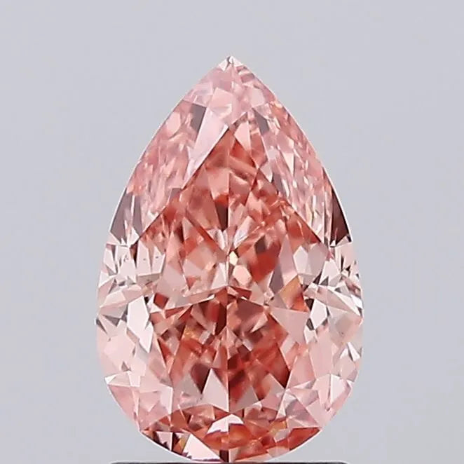 1.76ct Pear Lab Grown Diamond (Colour Fancy Intense Pink, Clarity VVS2, IGI Certified)