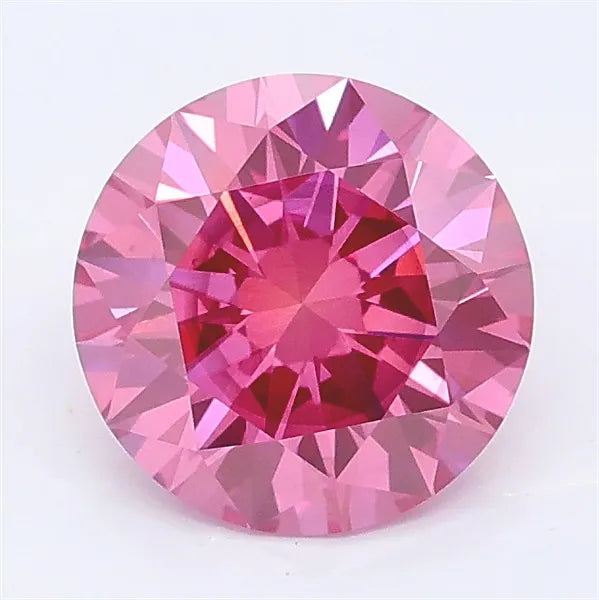 1.76ct Round Lab Grown Diamond (Colour Fancy Vivid Pink, Clarity SI1, Cut ID, IGI Certified)