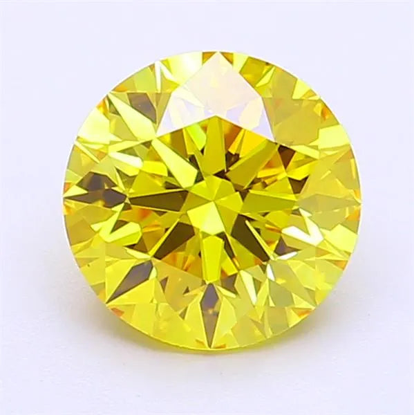 1.76ct Round Lab Grown Diamond (Colour Fancy Vivid Yellow, Clarity VVS1, Cut EX, IGI Certified)