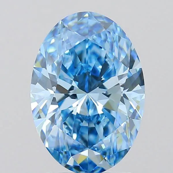 1.79ct Oval Lab Grown Diamond (Colour Fancy Vivid Blue, Clarity VVS1, IGI Certified)