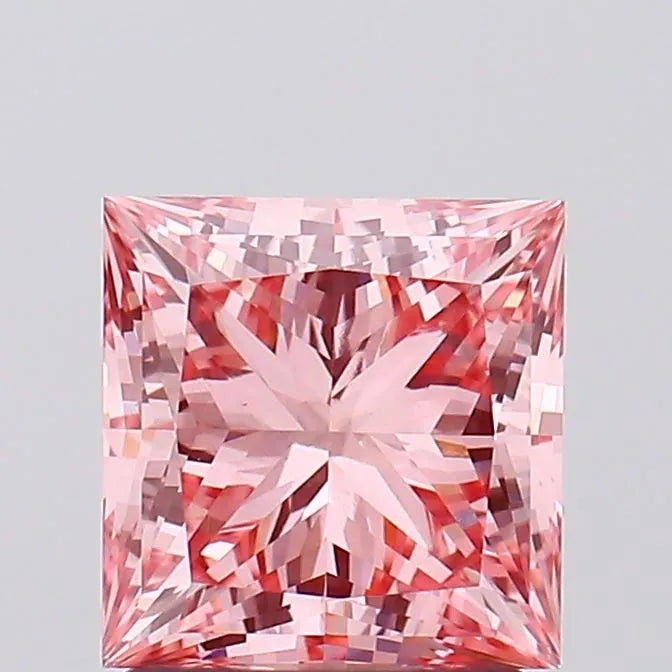 1.80ct Princess Lab Grown Diamond (Colour Fancy Vivid Pink, Clarity VS1, IGI Certified)