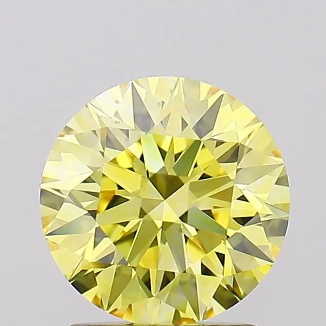 1.81ct Round Lab Grown Diamond (Colour Fancy Intense Yellow, Clarity VVS1, Cut ID, IGI Certified)