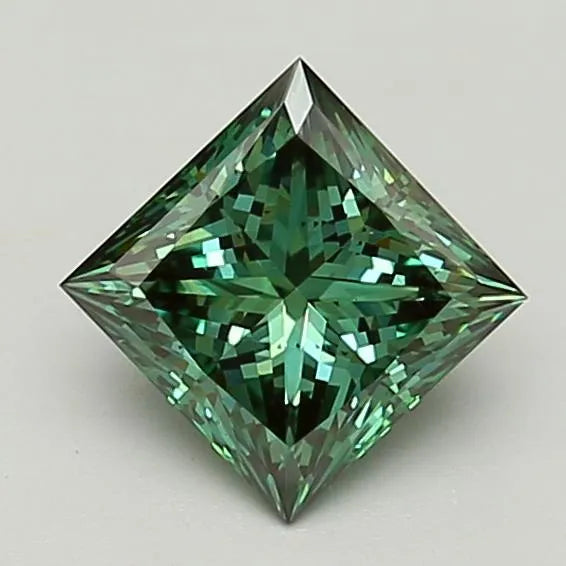 1.82ct Princess Lab Grown Diamond (Colour Fancy Vivid Green, Clarity VS2, Cut VG, Uncertified)