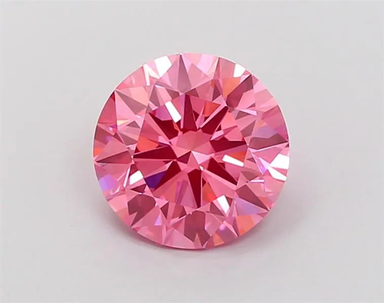 1.82ct Round Lab Grown Diamond (Colour Fancy Vivid Pink, Clarity VVS2, Cut ID, IGI Certified)
