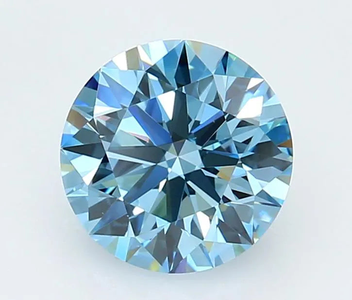 1.84ct Round Lab Grown Diamond (Colour Fancy Vivid Blue, Clarity VVS2, Cut ID, IGI Certified)